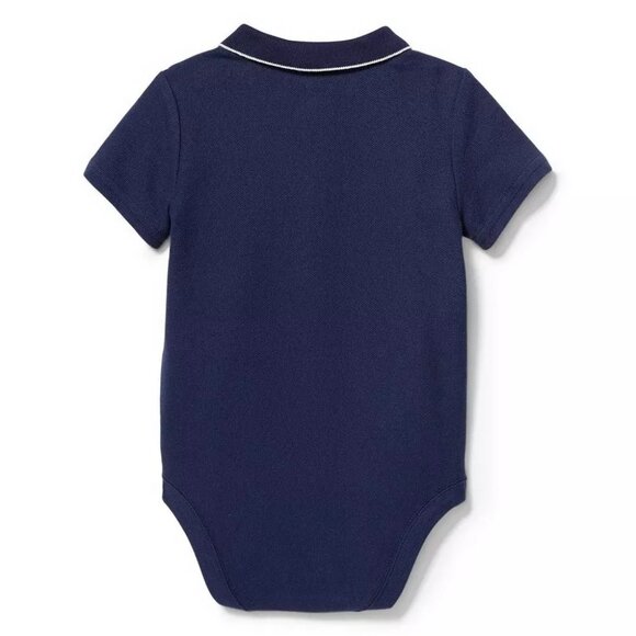 "NWT" JANIE AND JACK Baby Polo Navy Bodysuit In Size 3 to 6 Months - Picture 2 of 9